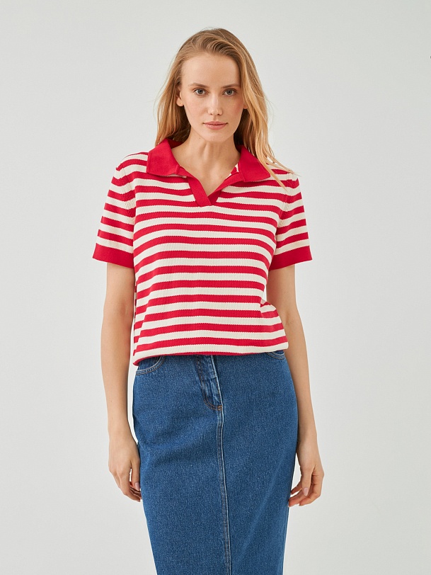 Джемпер с воротником поло