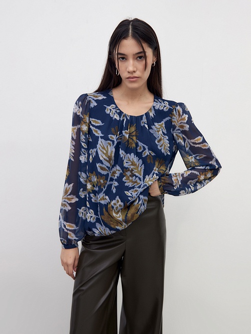 Свободная блуза из принтованого шифона