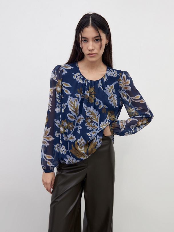 Свободная блуза из принтованого шифона