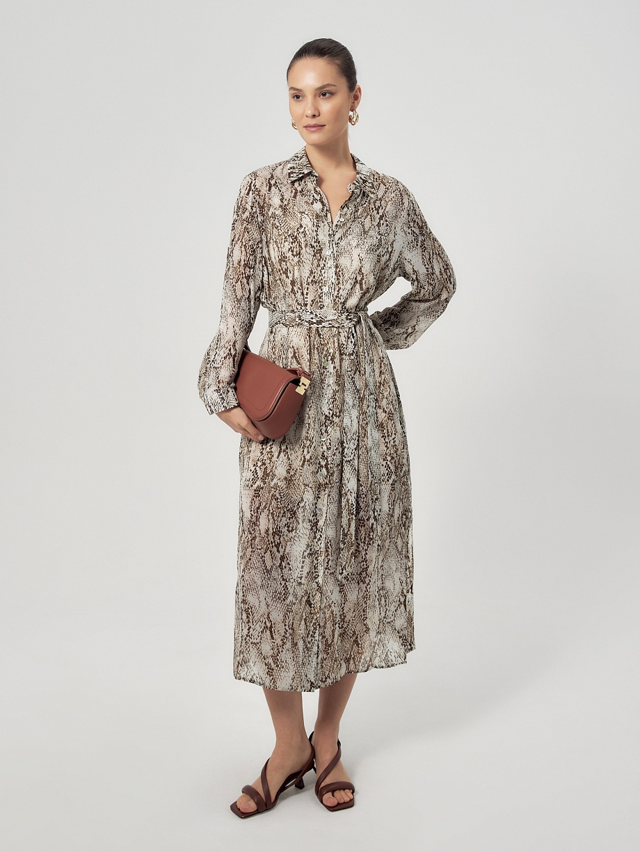 Платье-рубашка из 100% вискозы