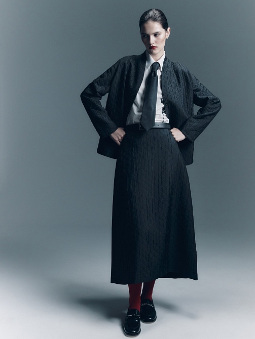 Юбка миди из фактурной ткани