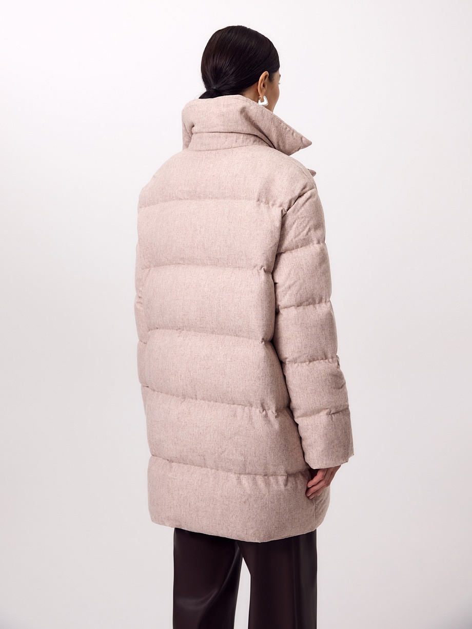 Пуховик из премиальной ткани с мембраной и натуральным утеплителем