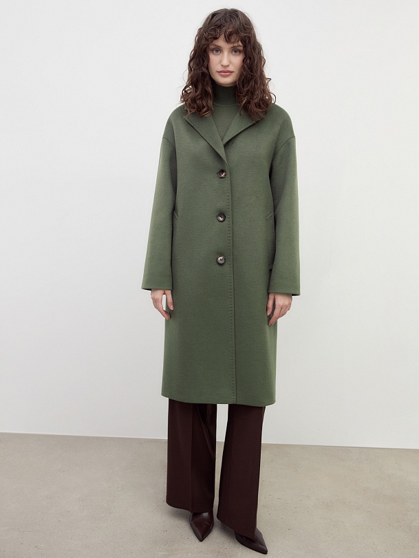 Шерстяное демисезонное пальто с мембраной