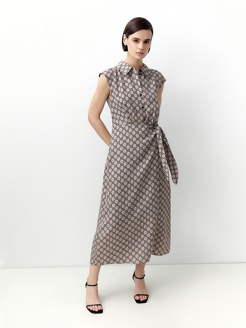 Платье из 100% тенселя с имитацией запаха