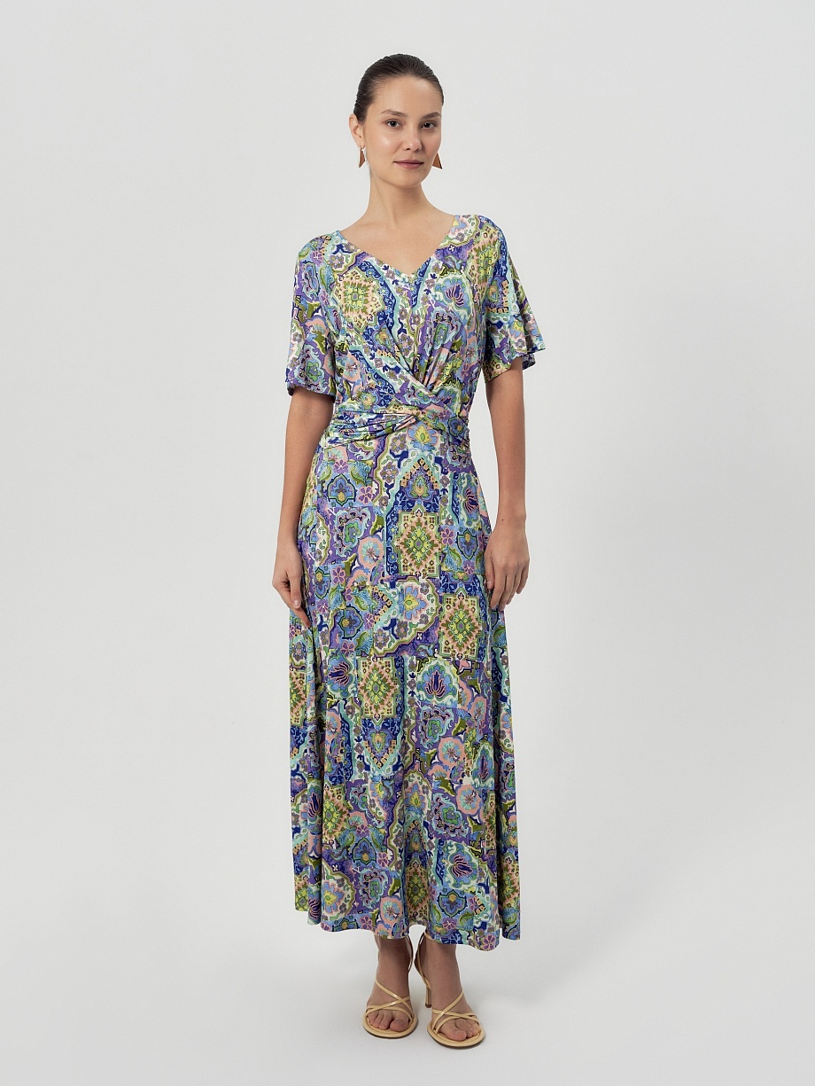 Платье макси из вискозного трикотажа