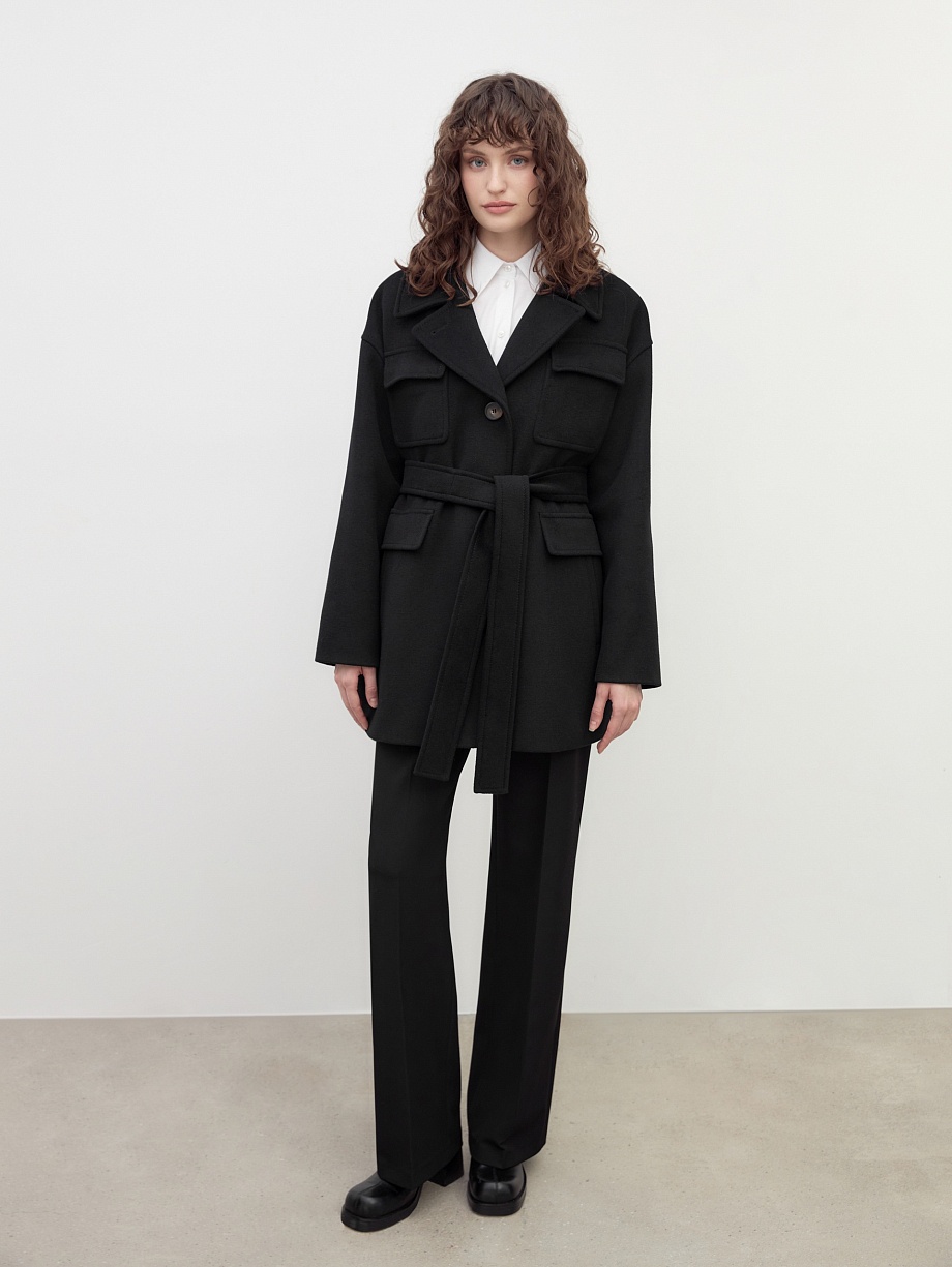 Шерстяное полупальто с мембраной