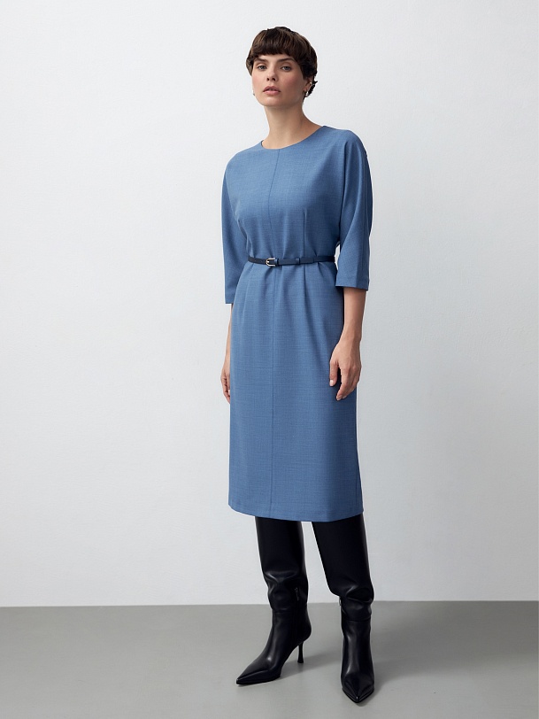 Классическое платье из костюмной шерстяной ткани