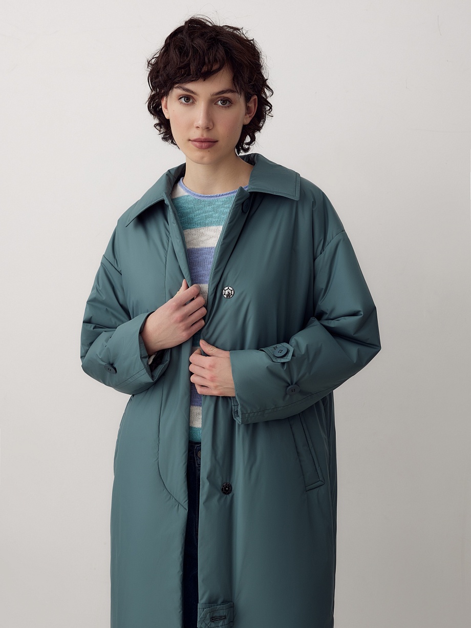 Пальто-тренч со съёмным капюшоном