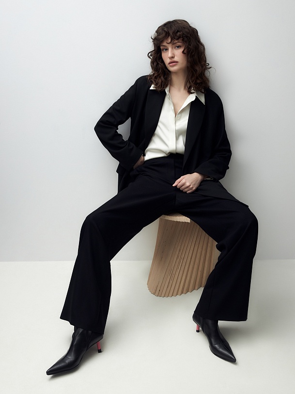 Прямые брюки из мягкой костюмной ткани