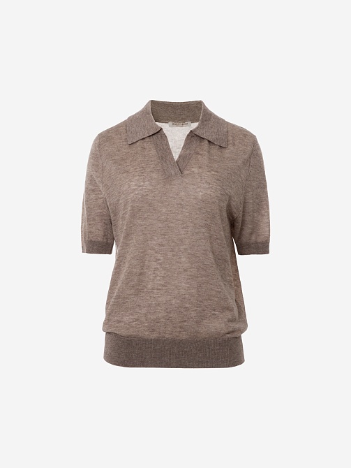 Джемпер-поло из шерсти мериноса и кашемира