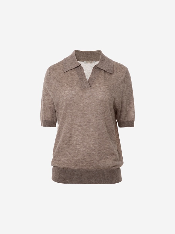 Джемпер-поло из шерсти мериноса и кашемира POMPA арт.6218060kk0805