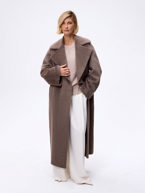 Пальто из шерсти Альпака Беби Сури с мембраной и утеплённой спинкой POMPA