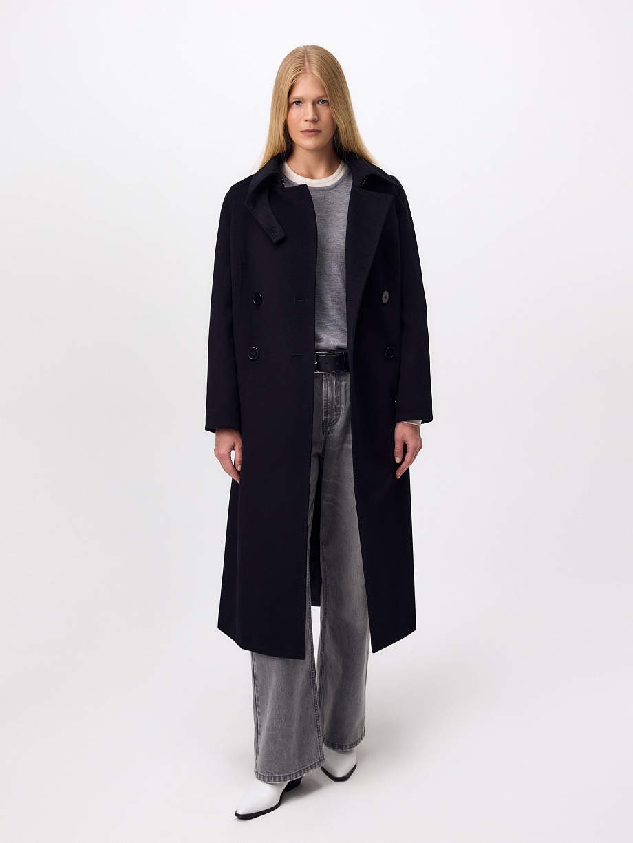 Пальто из шерсти с мембраной и утеплённой спинкой