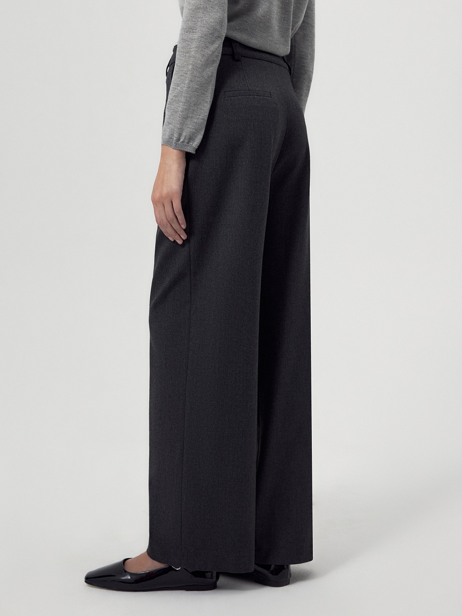 Брюки из костюмной ткани с открытым срезом