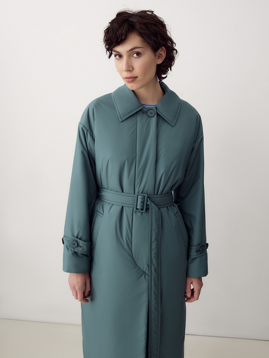 Пальто-тренч со съёмным капюшоном