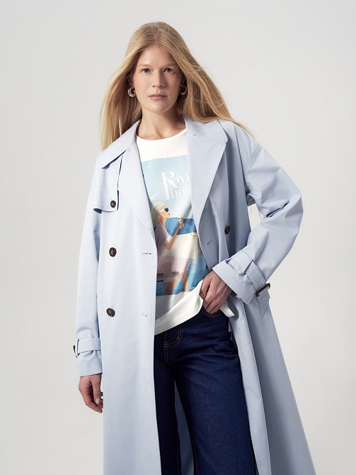 Непромокаемый тренч прямого силуэта