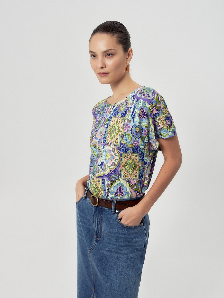 Свободная блуза из вискозного трикотажа