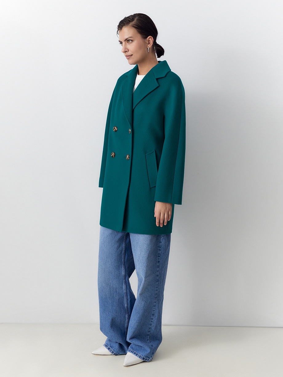 Укороченное пальто из шерсти с мембраной