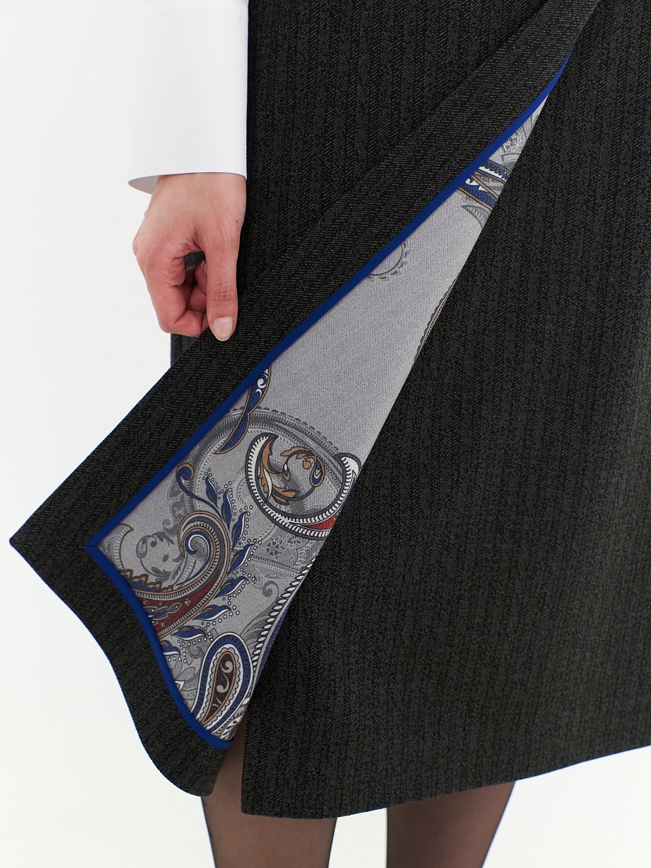 Юбка на запах из костюмного трикотажа