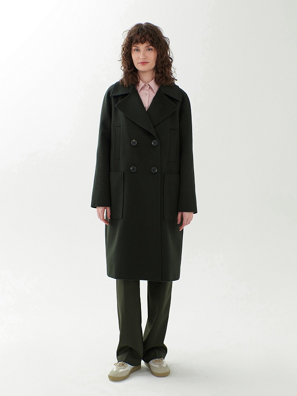 Шерстяное пальто с мембраной и утеплённой спинкой