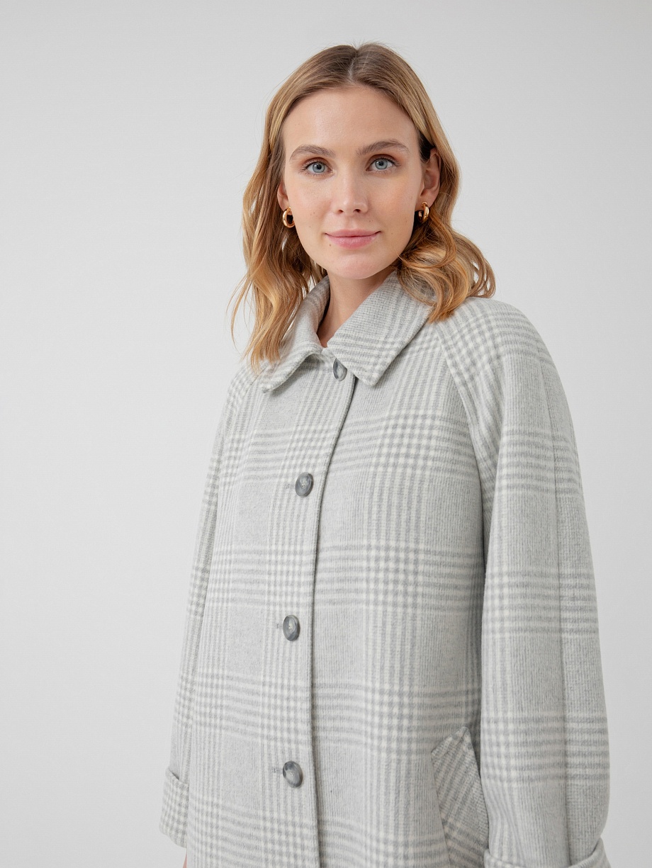 Шерстяное демисезонное пальто с мембраной