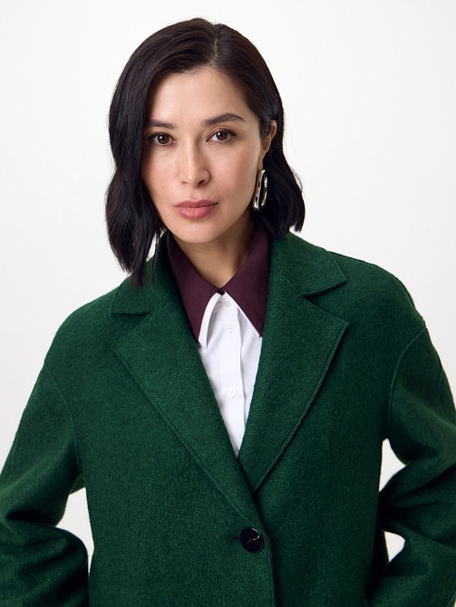 Пальто из варёной шерсти с мембраной