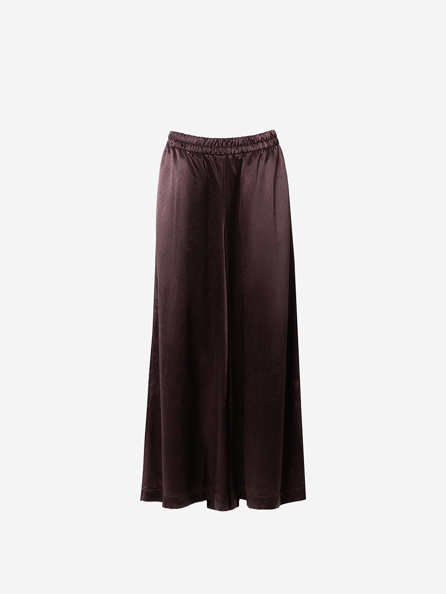 Брюки из жатого атласа на эластичном поясе