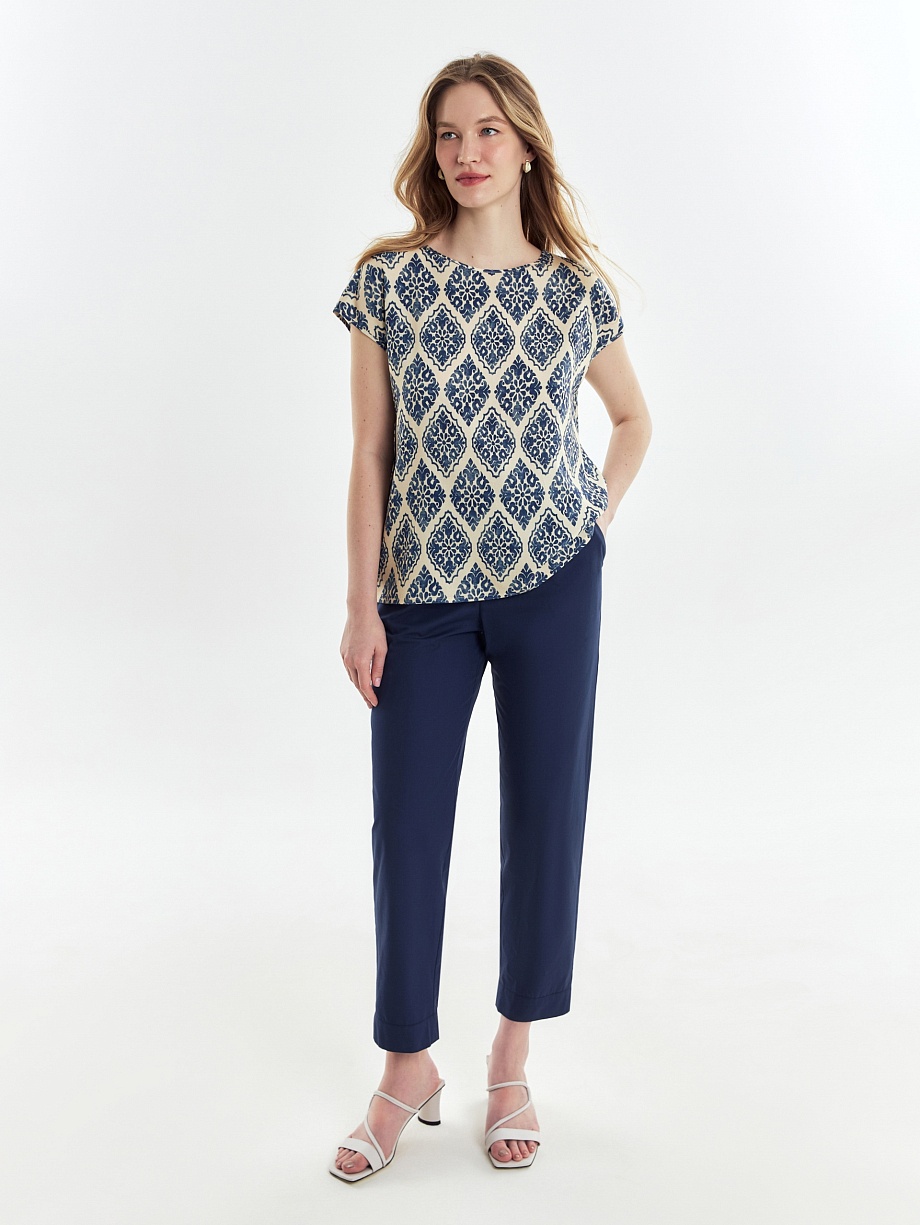 Блузка из вискозы с этническим принтом