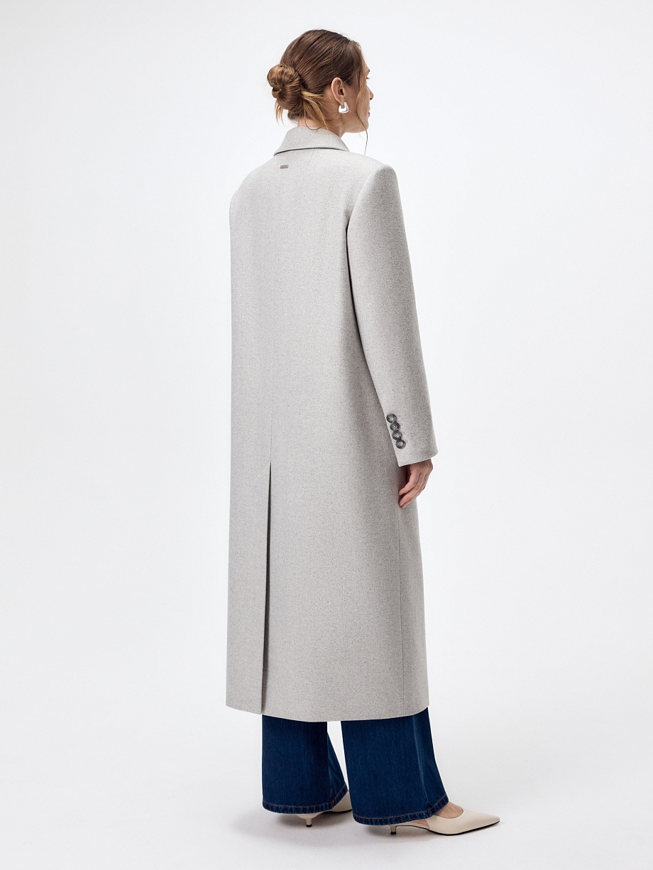 Пальто из шерсти с пайетками и мембраной