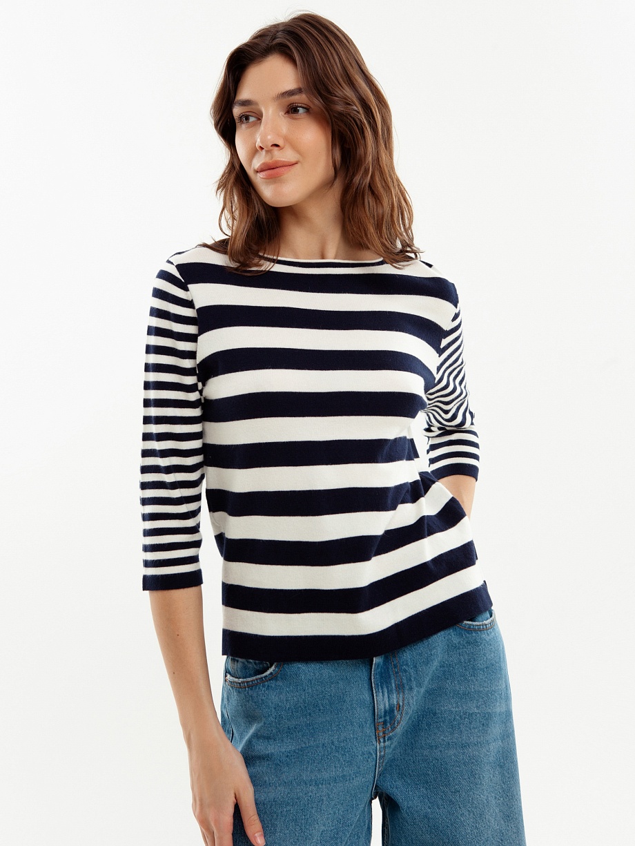Трикотажный джемпер в бретонскую полоску