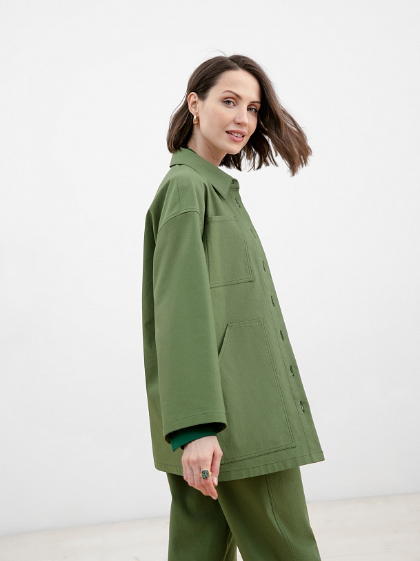 Жакет-рубашка женская зеленая
