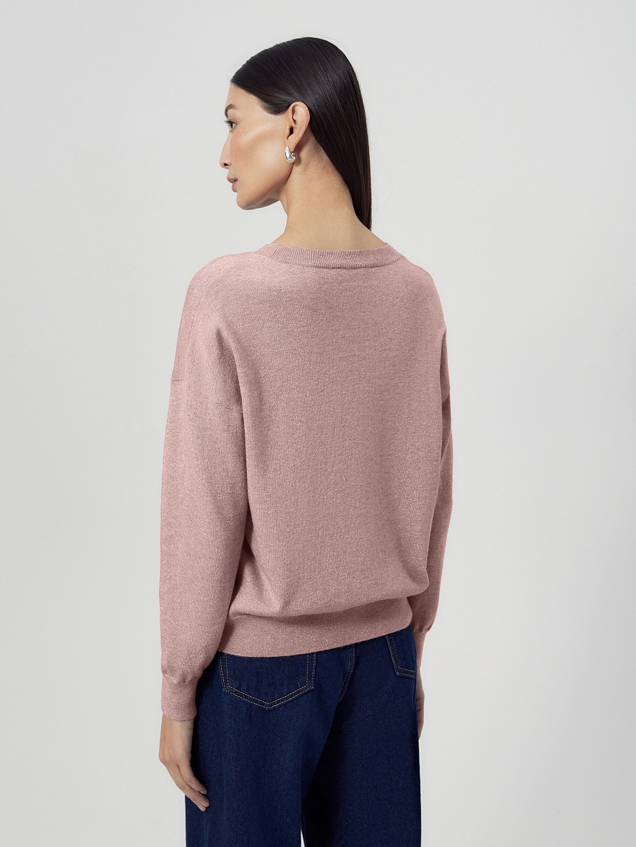 Джемпер из вискозной пряжи с люрексом