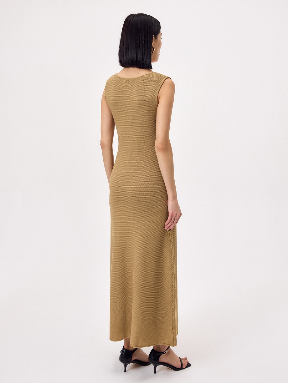 Платье макси из вискозы и льна
