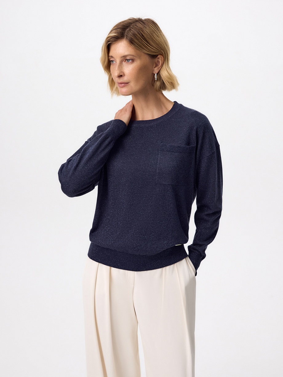 Джемпер из вискозной пряжи с люрексом