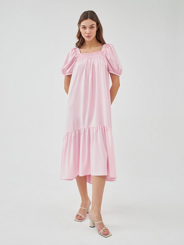Свободное летнее платье с объёмными рукавами POMPA арт.3136780fe1215