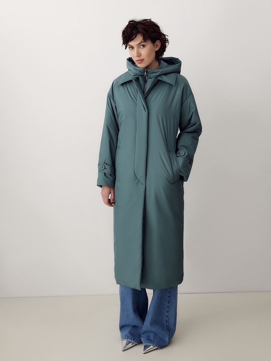 Пальто-тренч со съёмным капюшоном