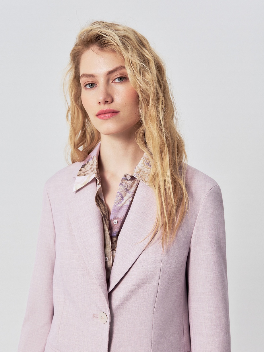 Прямой жакет из костюмной ткани