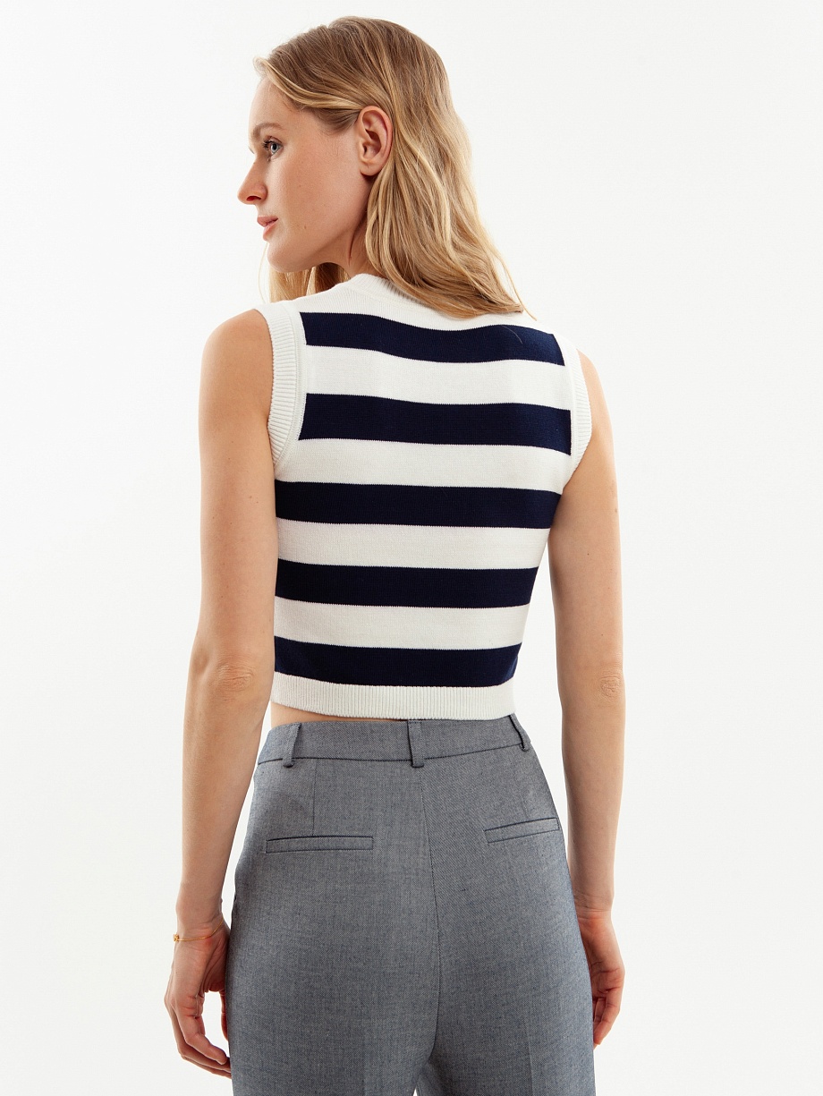 Вязаный кроп-топ из вискозы и хлопка