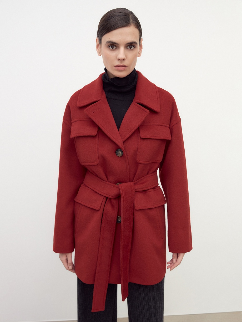 Шерстяное полупальто с мембраной