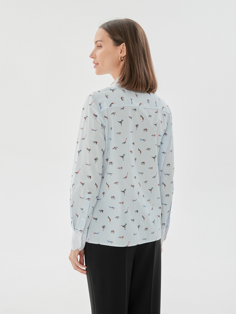 Свободная блуза прямого силуэта из 100% хлопка POMPA арт.3148111cs0590