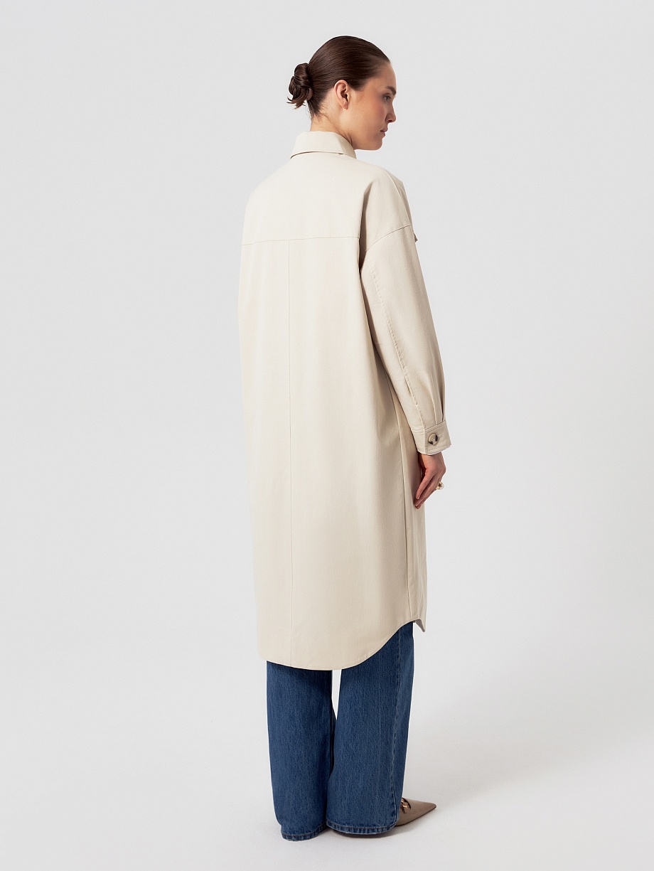 Плащ-рубашка прямого силуэта