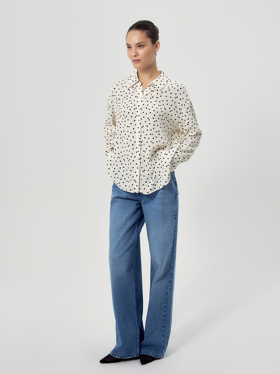 Блузка из 100% вискозы в горошек