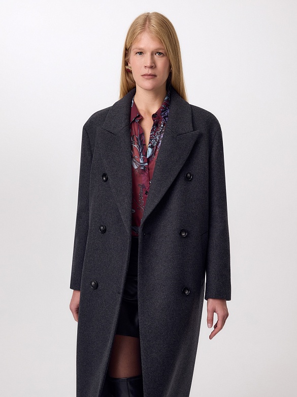 Пальто оверсайз из шерсти с мембраной и утеплённой спинкой POMPA арт.1016542m90095