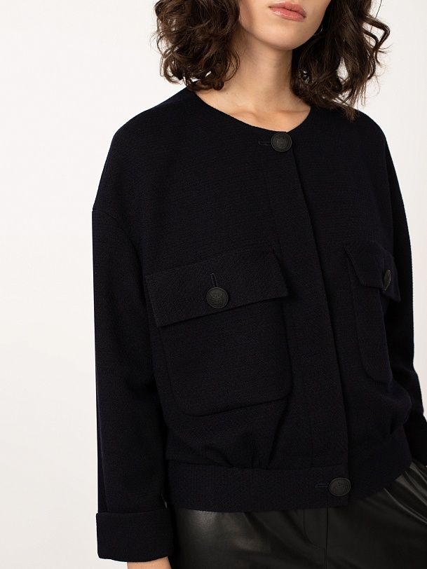 Жакет с накладными карманами