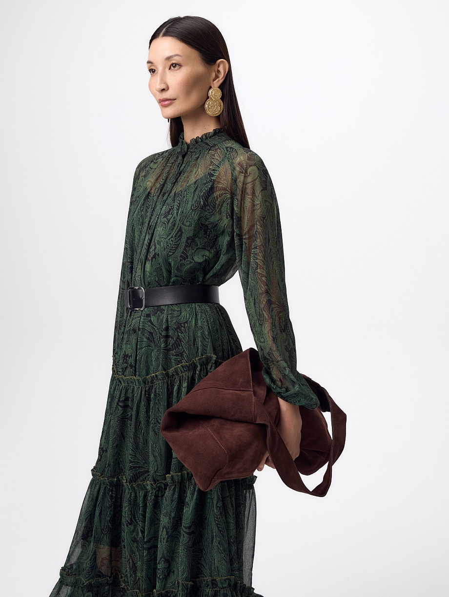 Платье-миди из шифона