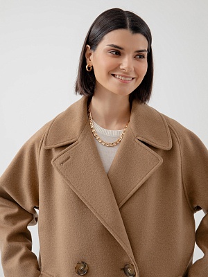 Шерстяное демисезонное пальто с мембраной