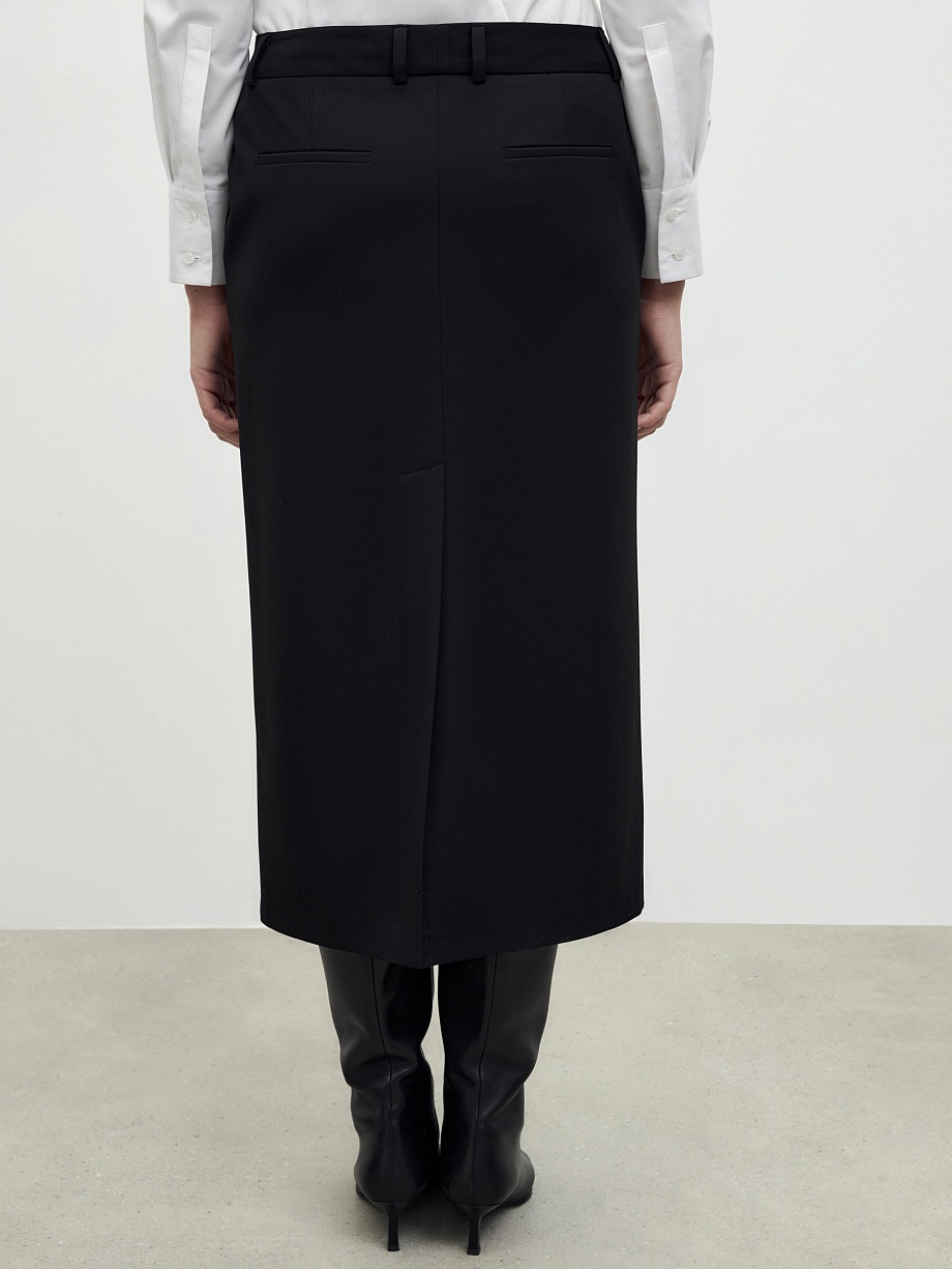 Прямая юбка миди средней посадки