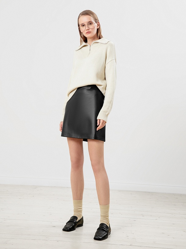 Юбка мини из экокожи