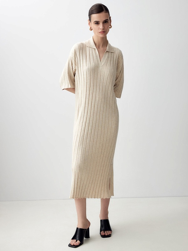 Платье-поло из вискозного трикотажа