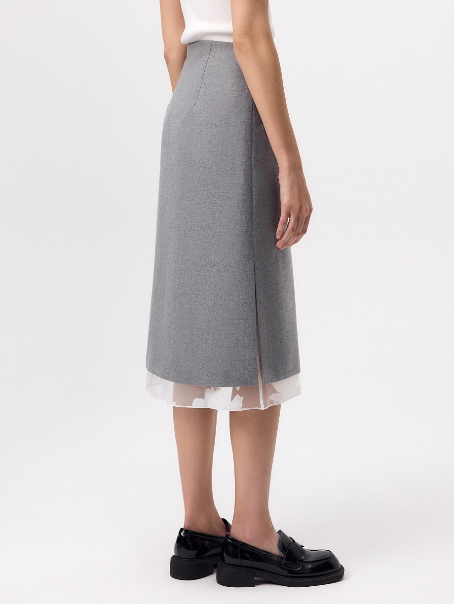 Юбка миди из костюмной ткани